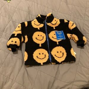 Sherpa fleece smiley face jacket